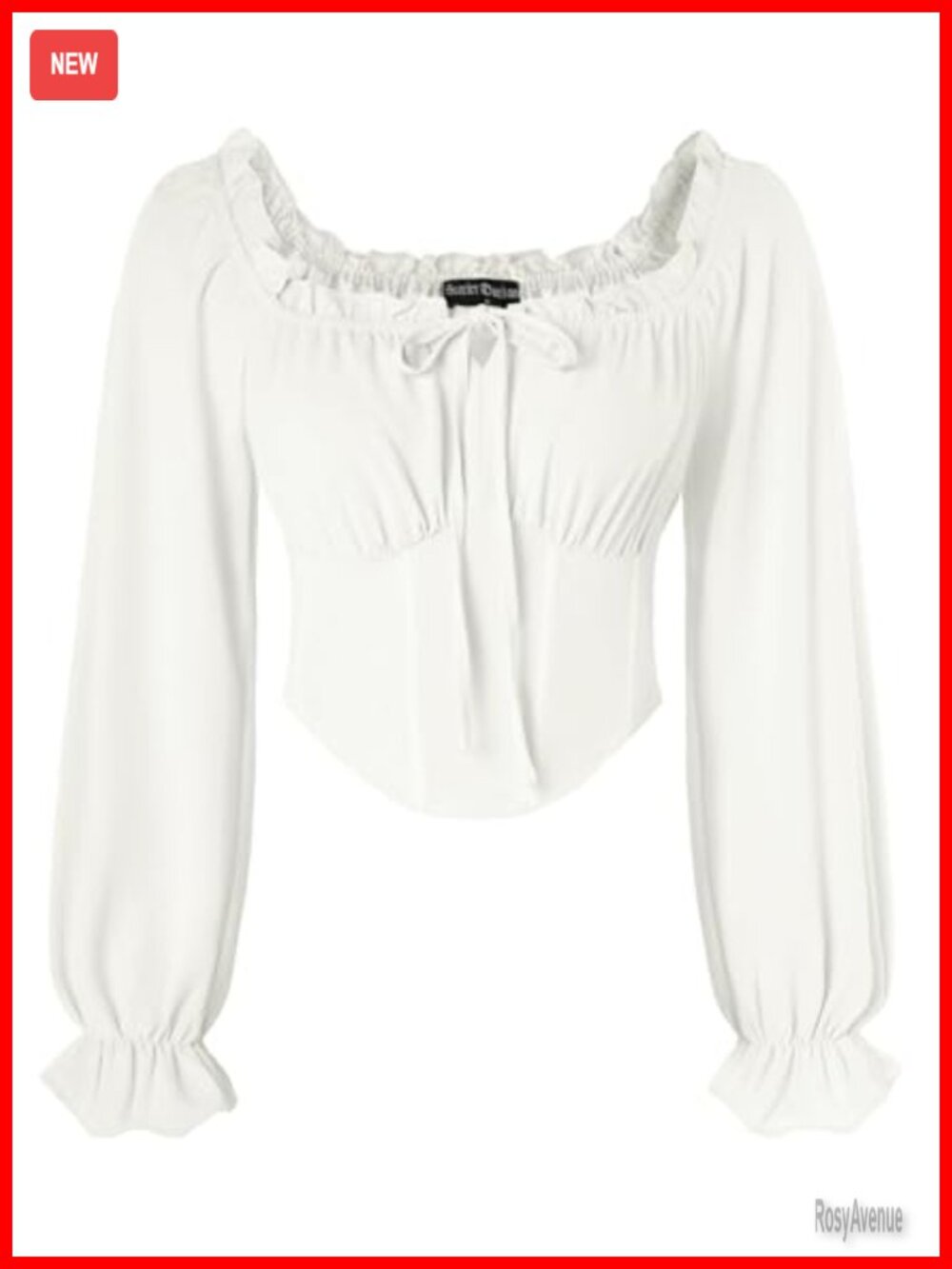 Renaissance Corset Top Off Shoulder Long Sleeve Peasant Blouse